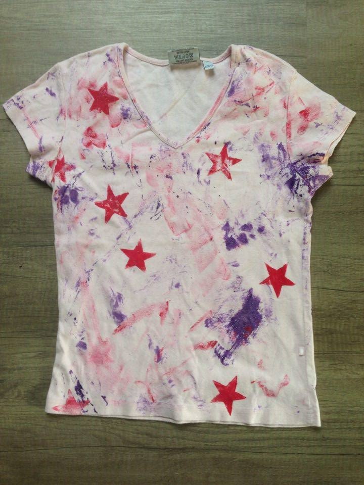 Star Collection: Custom rockiges Shirt im Batiklook! Unikat!
