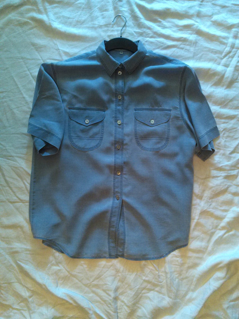 Schöne sportliche Hemdbluse in hellblau von Trapez Ligne Sportive  Gr. 44