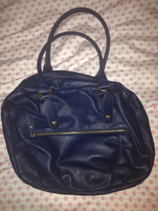 navy blaue Tasche Lederimitat groß Innenfach H&M