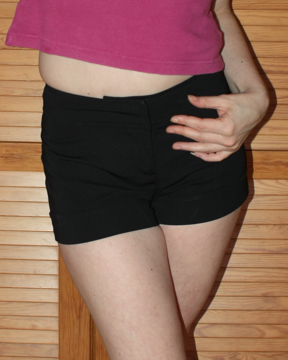 Edle Hotpants, Shorts, schwarz, Gr. 32, Melrose