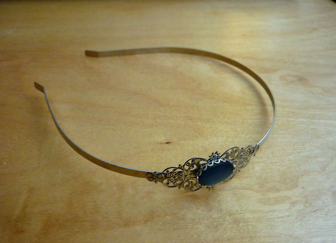 Haarreif Ornament silber mit grünem Stein Romantik fee elfe Haarreifen ethno goa gothic emo