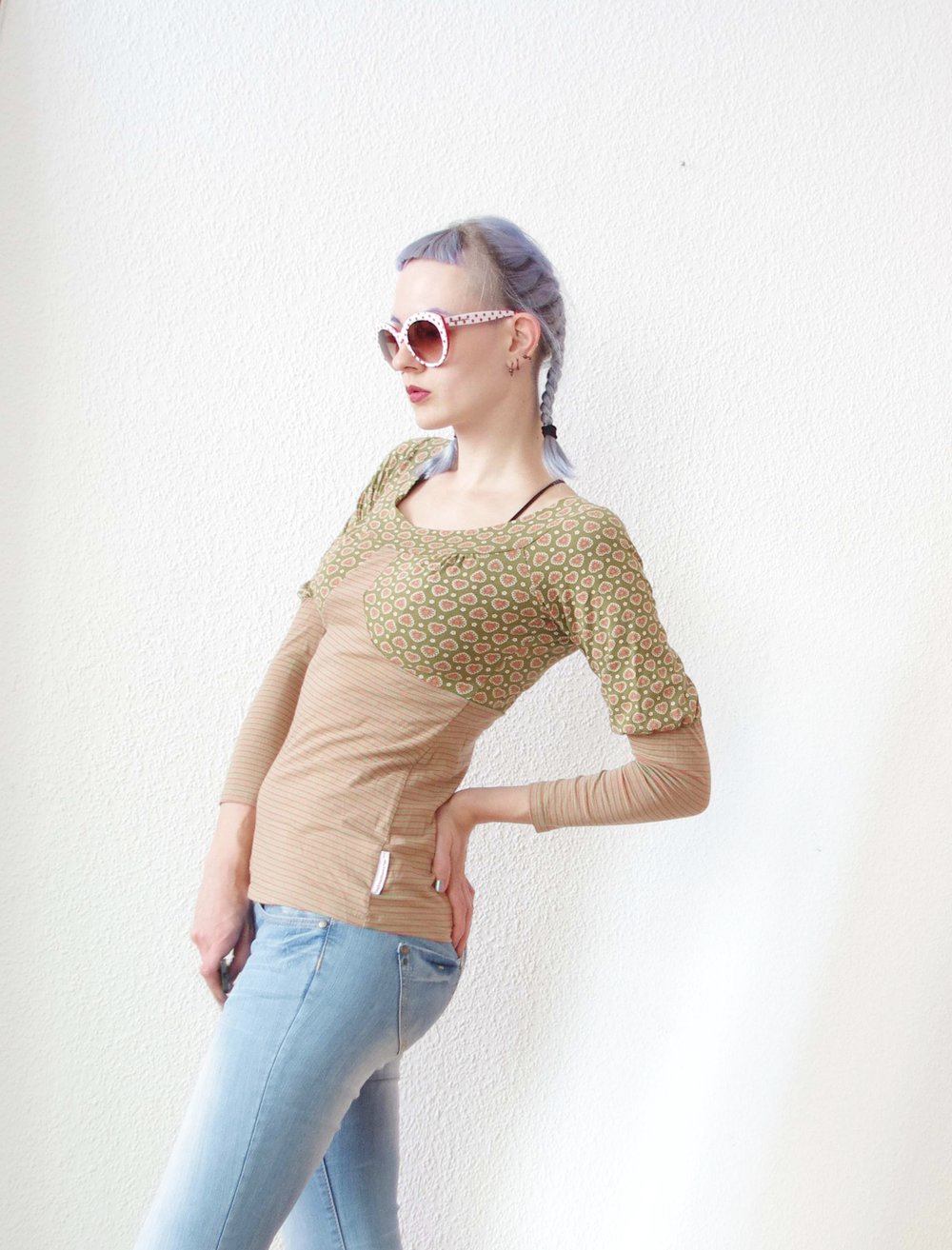 Blutsgeschwister Thermal Gr. S 36 38 Longsleeve grün orange