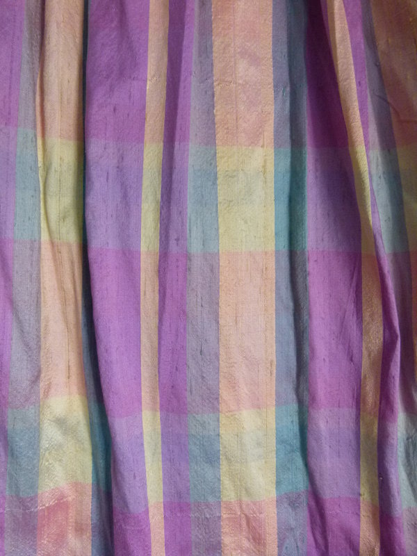 Langer Seiden Rock, pastellfarben, maßgeschneidertes Unikat, Boho Vintage Retro Goa Festival Hippie Landleben Lagenlook Cottagecore