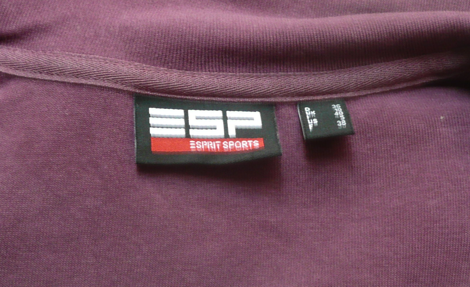 Esprit Sport Sweatshirt mit Reißverschluss Gr. S 36 Weinrot Lila