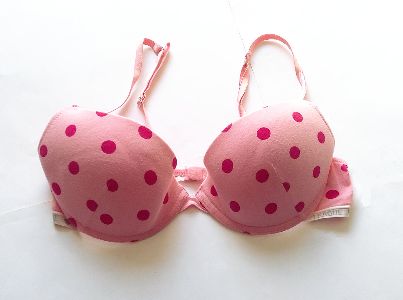 Süßer BH 80B mit Punkten rosa pink gepolstert von C&A