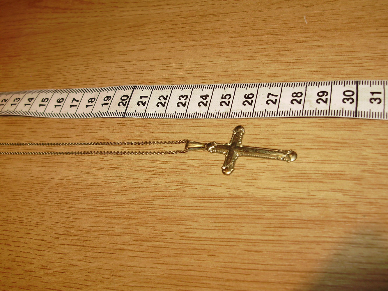 Kette Gold vergoldet Double + Kreuzanhänger vergoldet Double