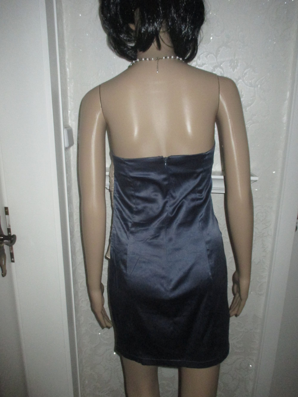 NEU * Cocktail * Ausgeh * Ball * Seiden Satin * Bodycon * Rüschen * Volant * Bustier * Mini- Kleid 