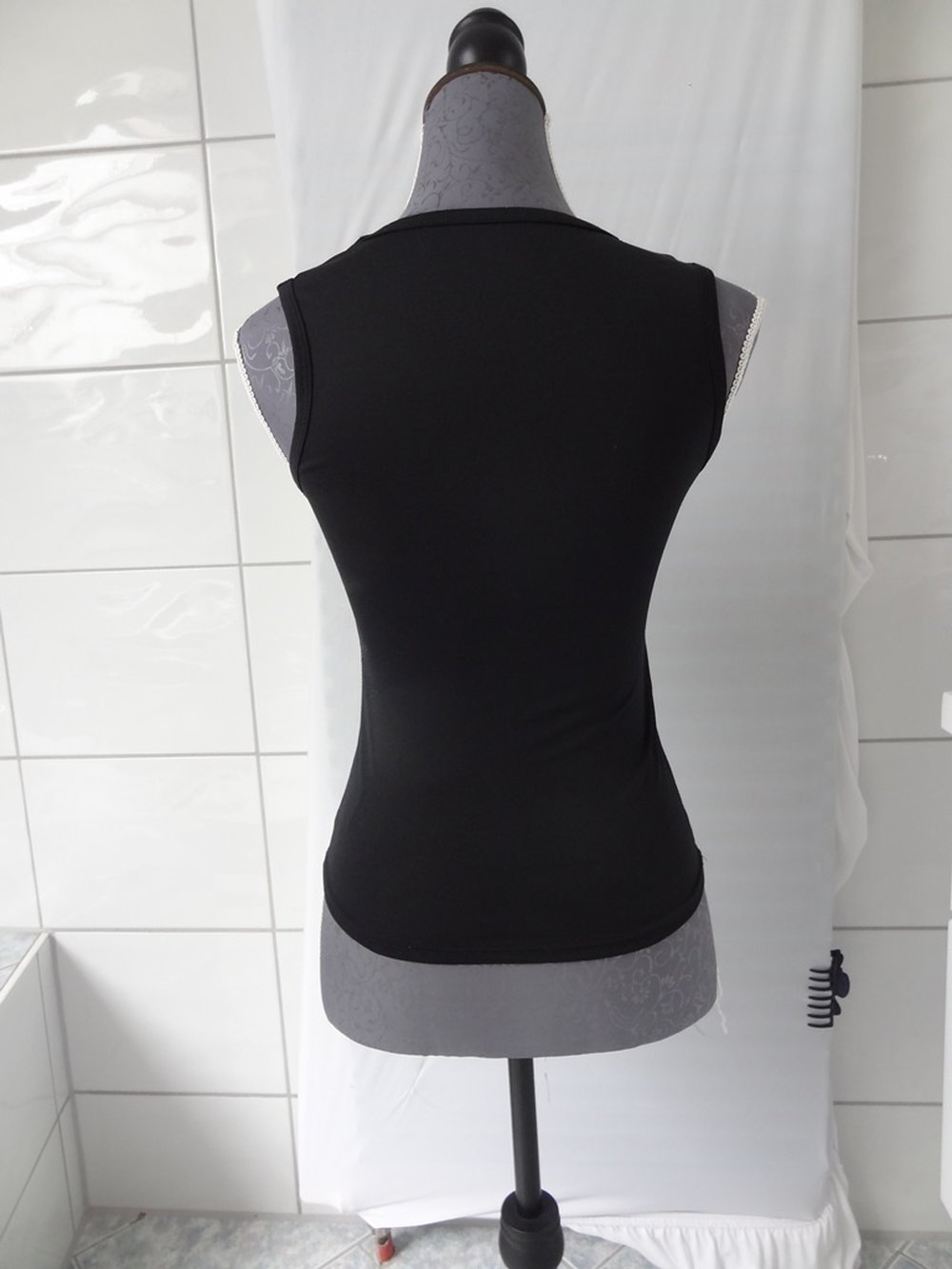 Schwarzes Stretch Top/ Sporttop 