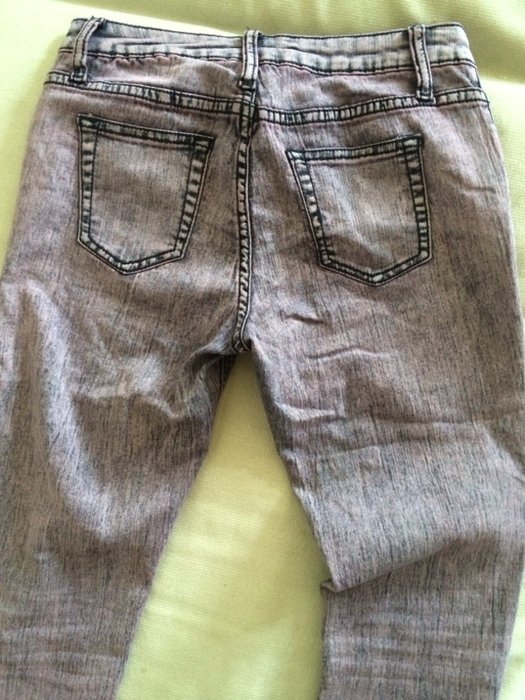 Primark Jeans Röhre super skinny used look rosa 80s