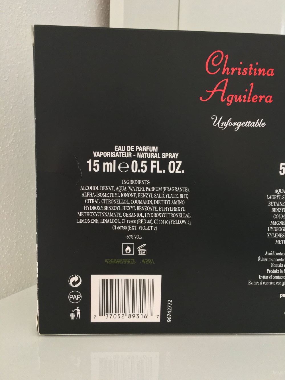 Christina Aguilera Unforgettable Parfümset mit Bodylotion & Duschgel