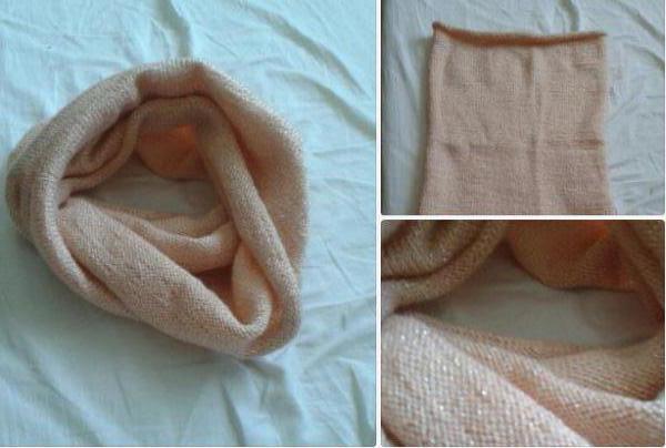 Schlauch schal tube glitzer nude