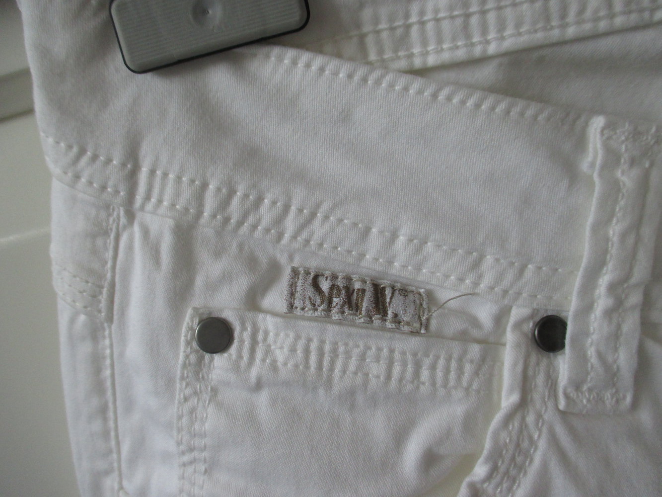 weiße Jeans, Einstein; sexy woman, skinny, niedrige Leibhöhe, 5 pocket, Gr. 34 / 36 XS