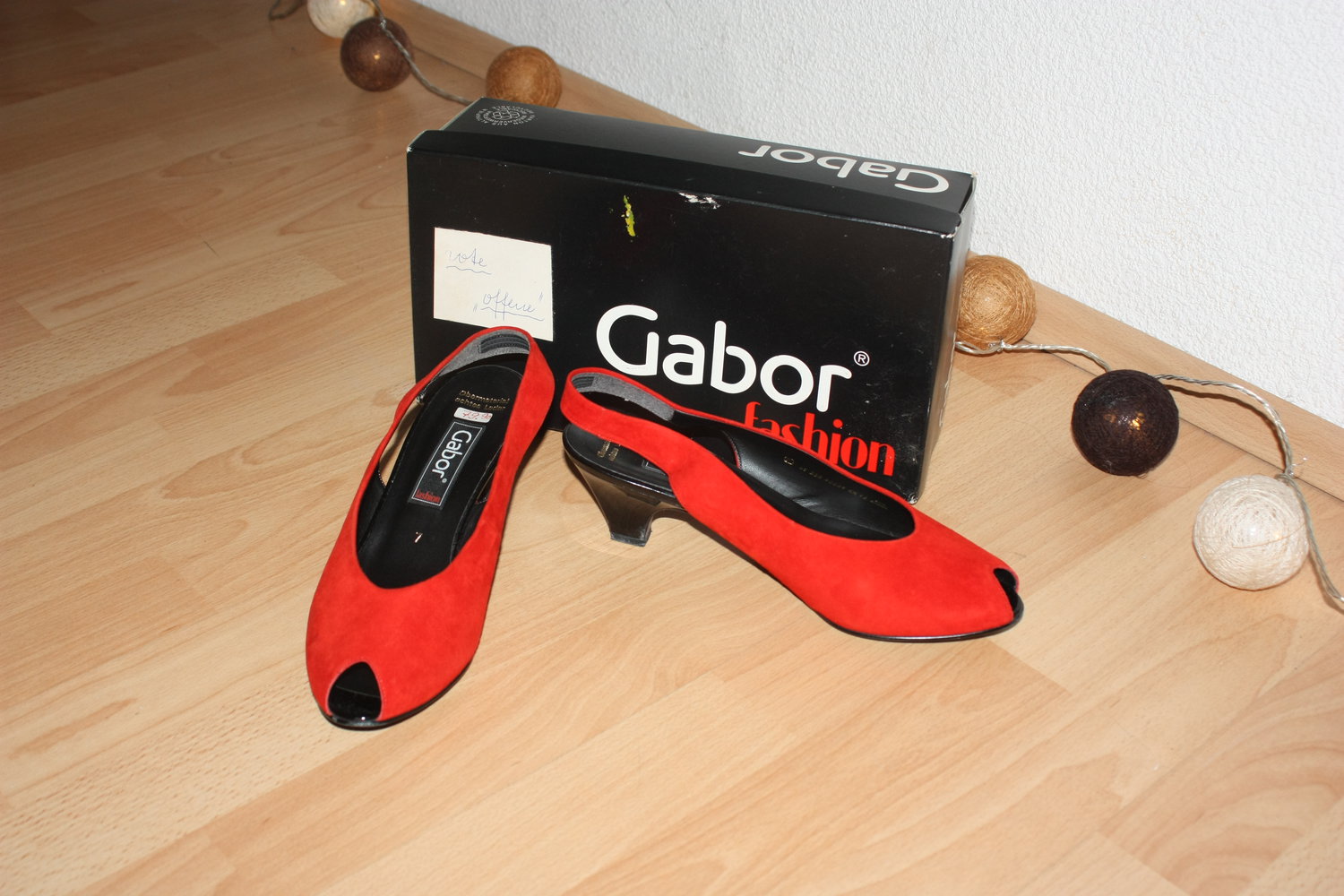 Rote Slingback Peeptoes, Gabor, Gr. 40
