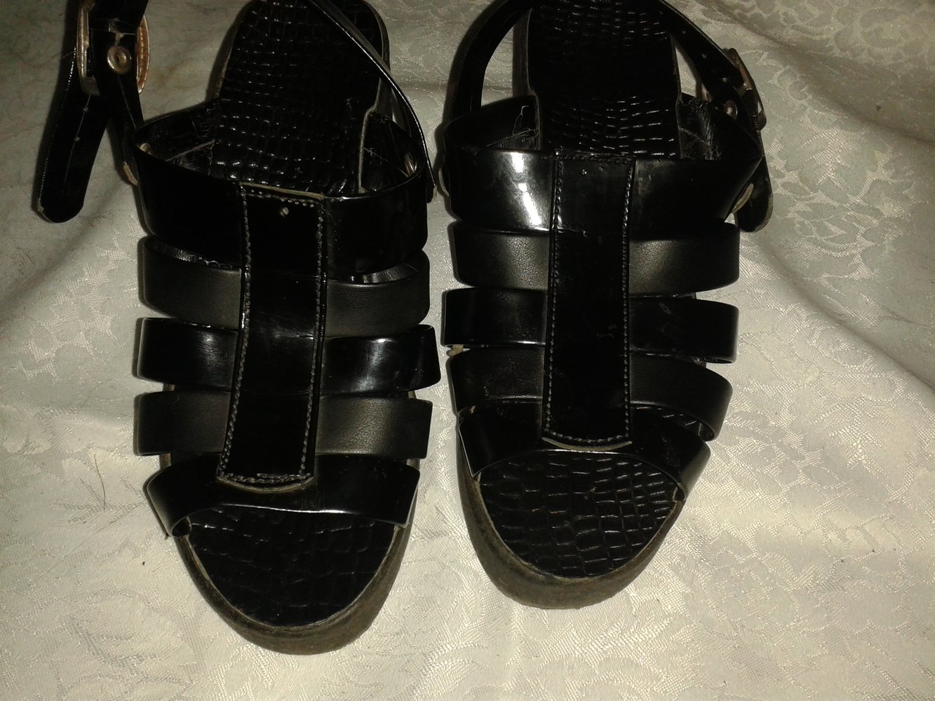 Gladiatoren Sandalen Schwarze plateau Schuhe