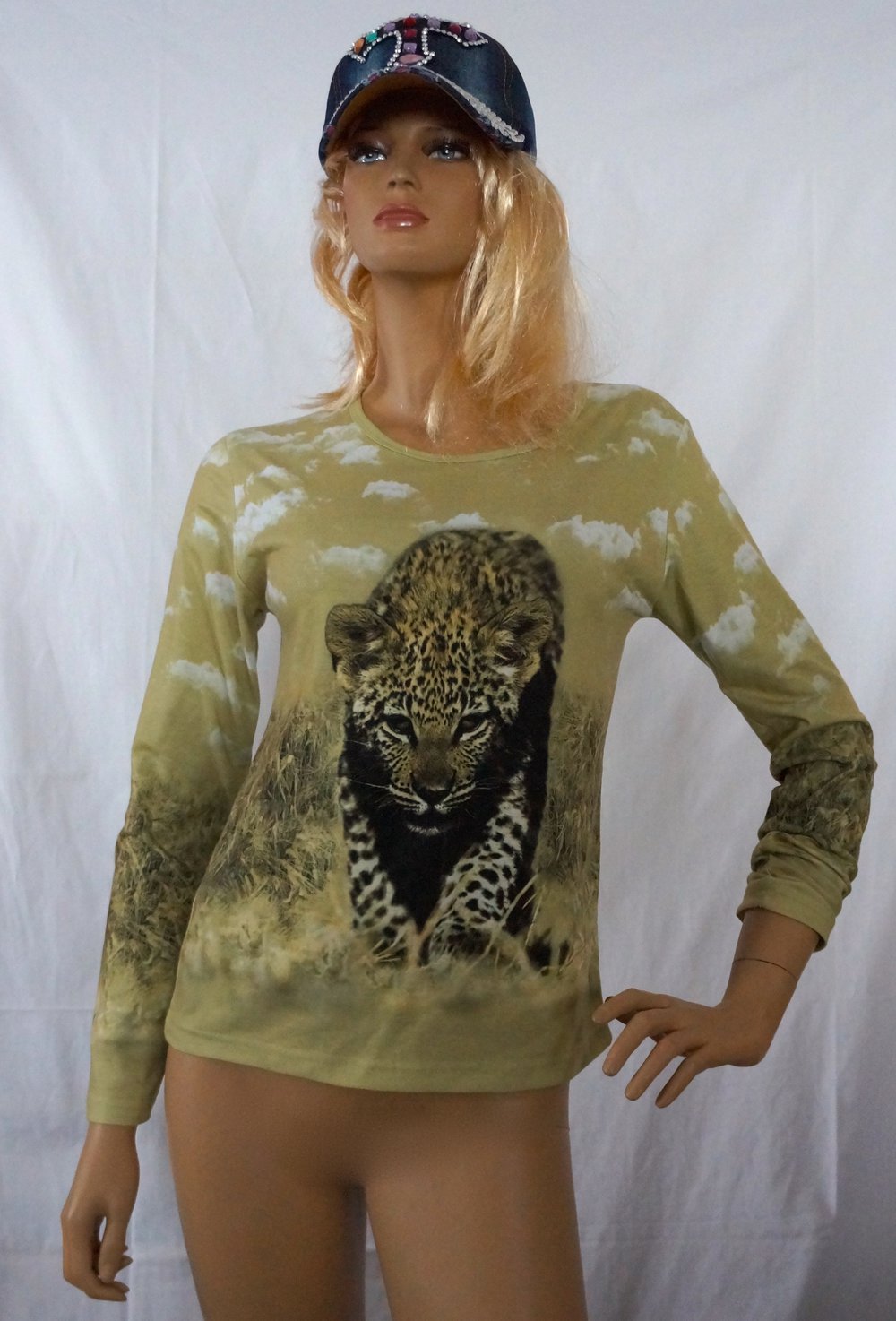 Cooles Tolles Langarm Shirt mit Tiger Motiv Größe M/L