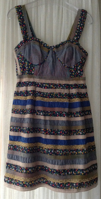 Jeanskleid mit Streifen- u. Blumenmuster von Free People