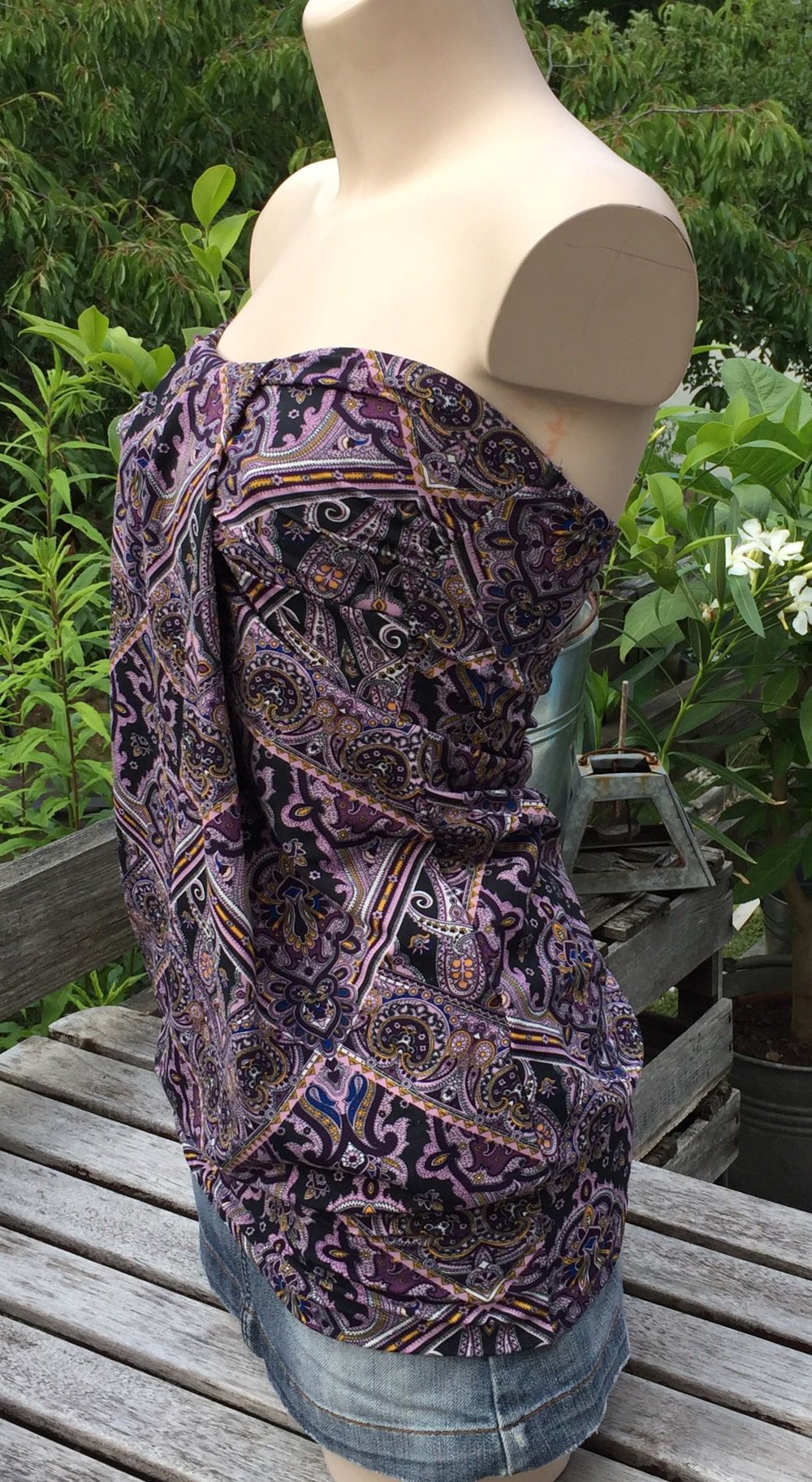 AMISU Bandeau TOP Paisley Muster Gr. S
