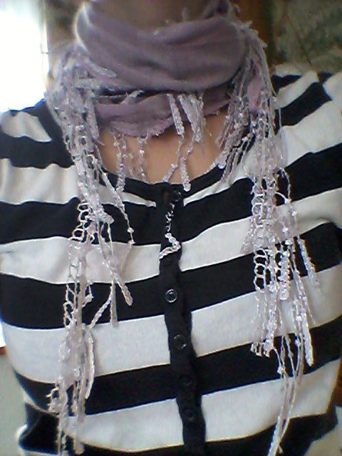 Tuch Fransen helllila rosa