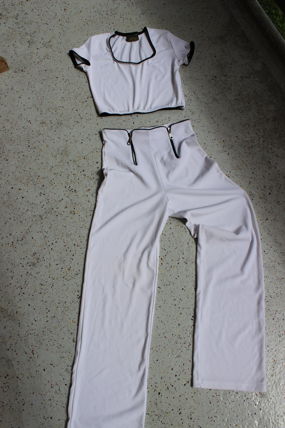 Vintage 90s Pia Clothing USA Set Stylishe Hose + Crop Top, Unikat!