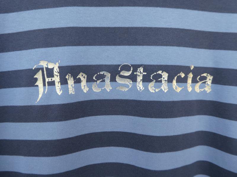 s.Oliver  – T-Shirt, gestreift mit Aufdruck – Gebraucht