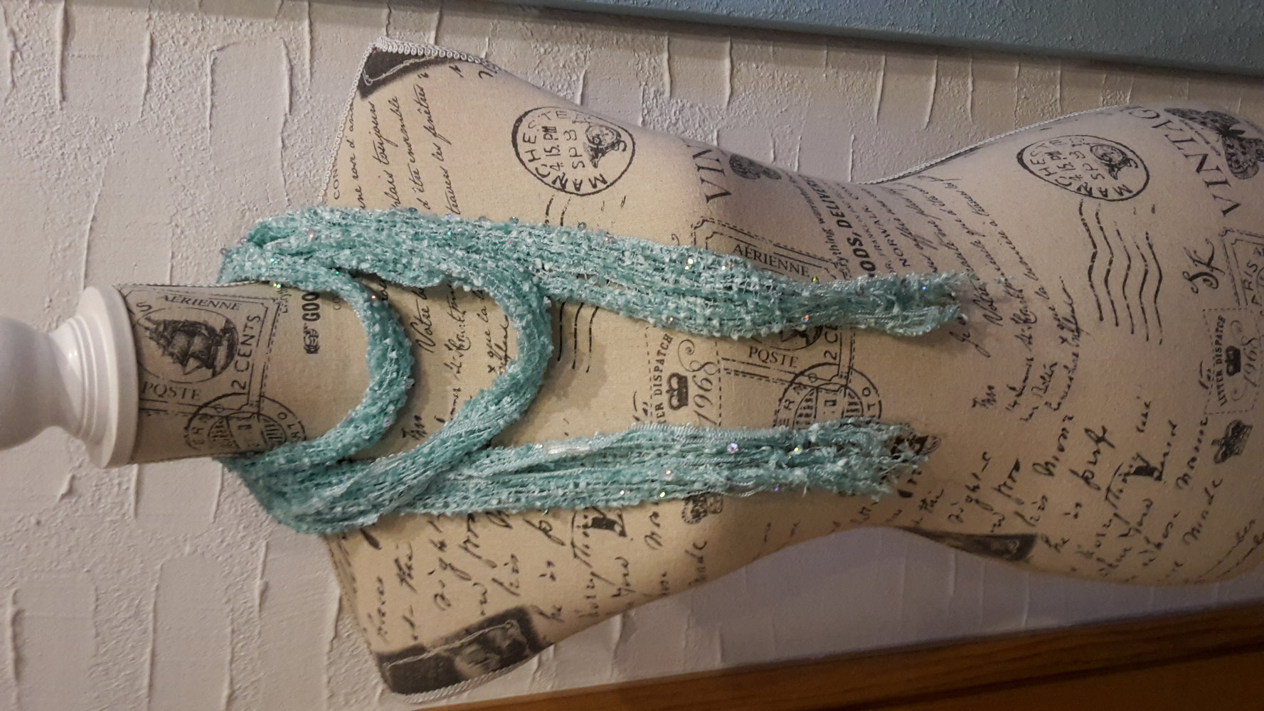 blau türkis pailetten schal tuch assesoires glitzer