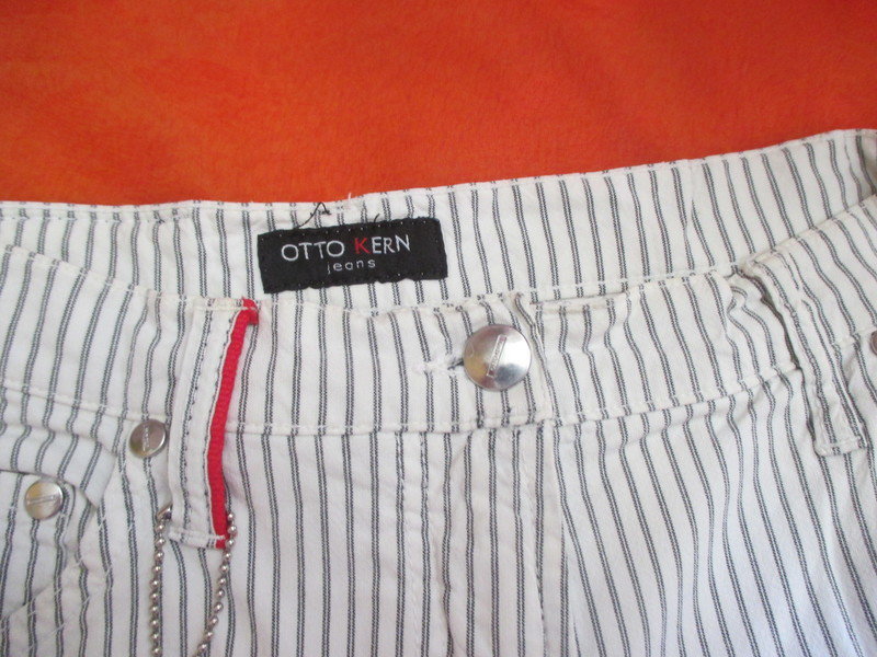 Röhren Streifen Chino Jeans Hose 