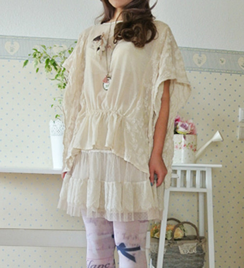 Mori Girl / Dolly  Kei/ Cult Party Kei / Sweet Lolita Vintagelook Tunika Top