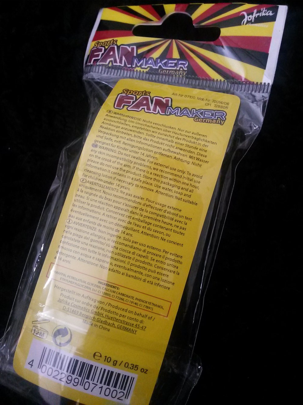 Deutschland Schminke Schwarz Rot Gelb