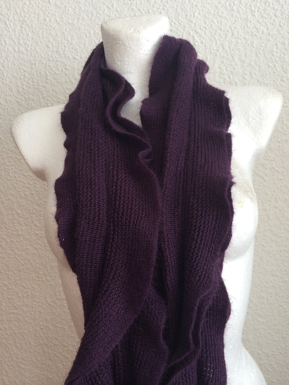 Schal, Lagenlook, Vario Volant Rüschen, Lila, Aubergine, 