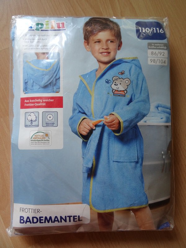 Bademantel - NEU - blau Gr. 110 / 116
