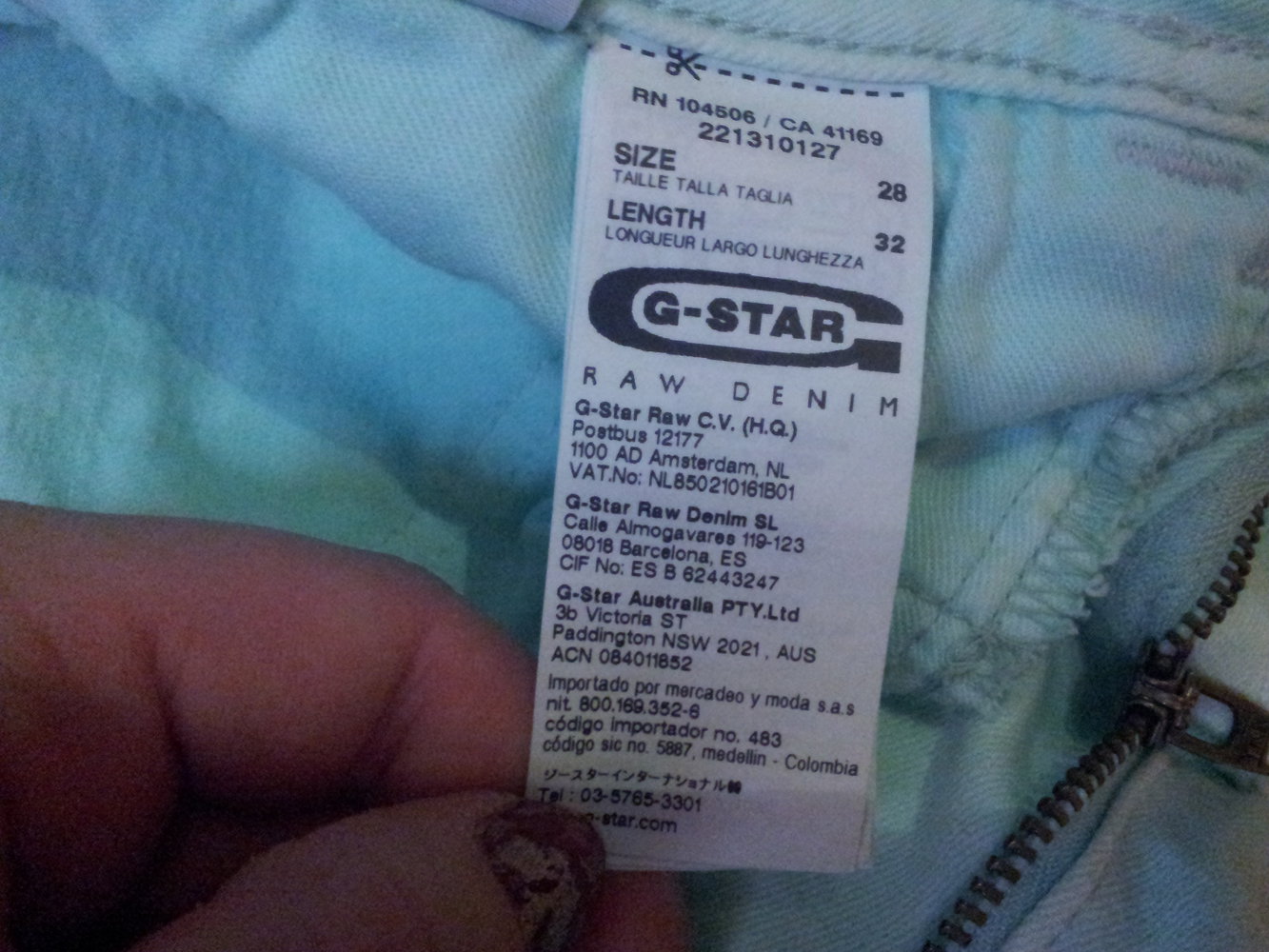  Jeans Hüfthose GStar W28/L32 mint