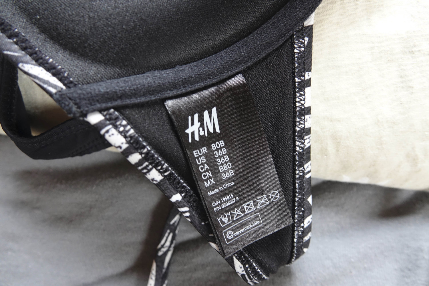 Schwarz/Weißer Bikini H&M, 1x getragen