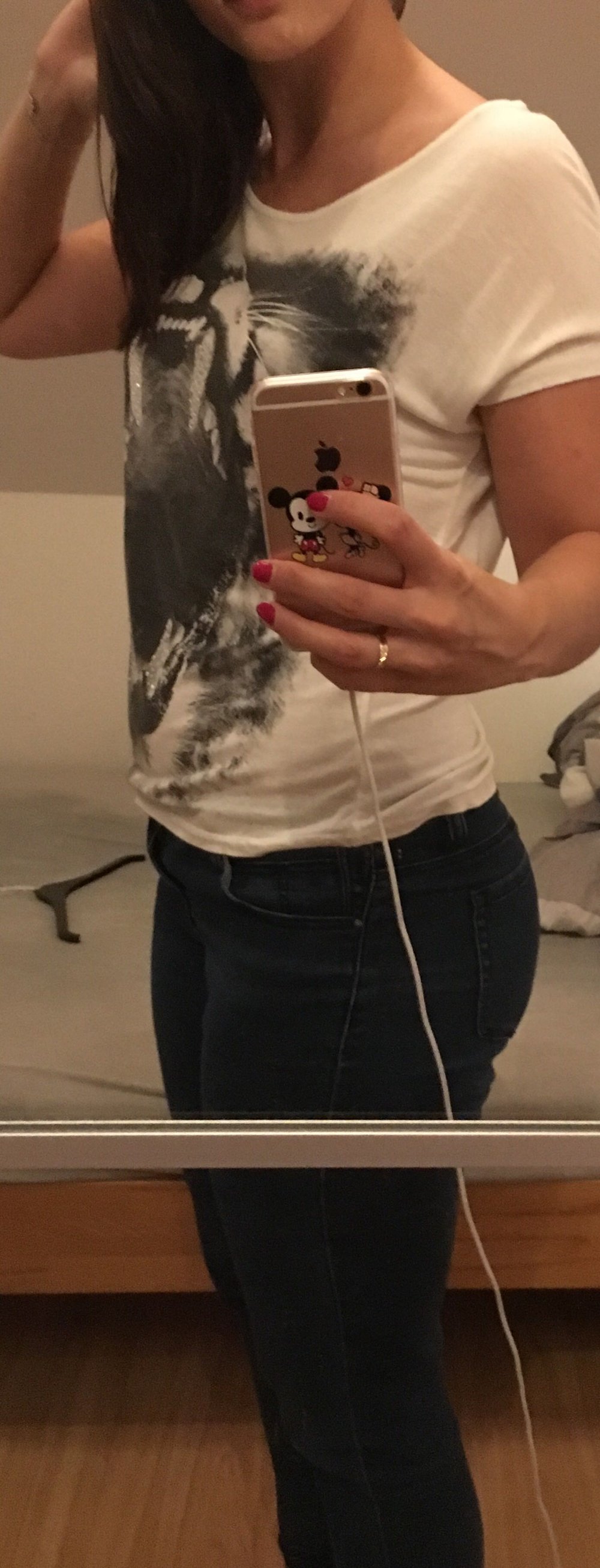 Shirt mit Aufdruck Tiger schwarz weiss 