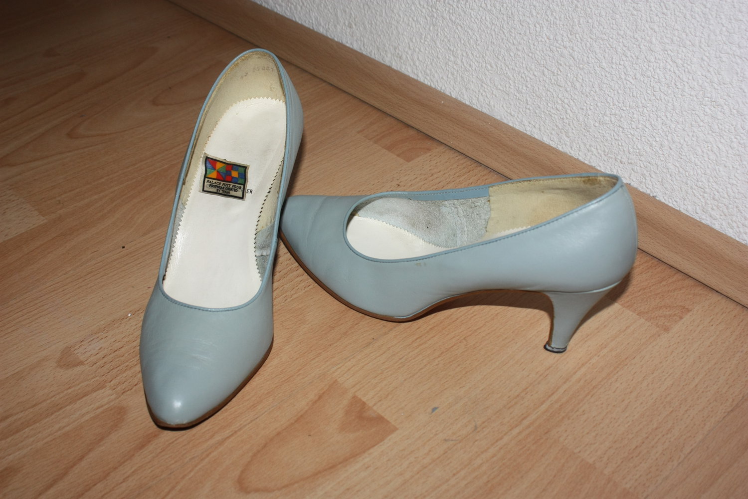 Pumps grau blau, Echtleder, Gr. 39 1/2