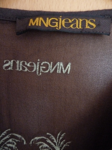 braunes Shirt mit durchsichtigem Rücken - Größe 34 / 36 - MNG Jeans Mango aus England 