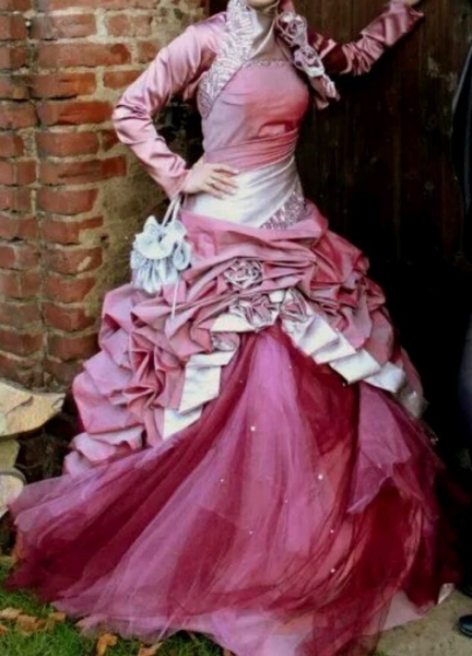 Rosa- silber Abendkleid/Trauungskleid