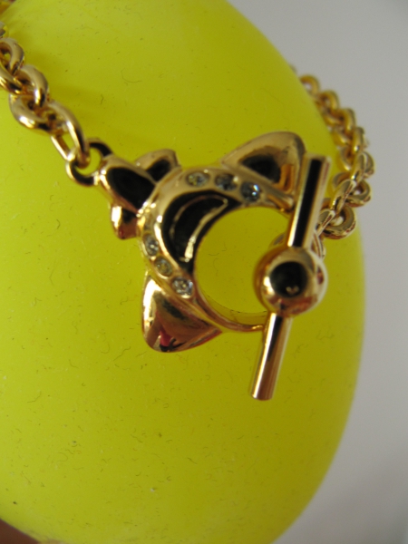 Ausgefallenes Armband Helikopter mit Straßsteinchen vintage gold Modeschmuck