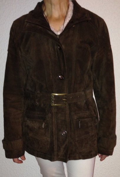 Braune Edel Lederjacke in zeitlosem Cut & weichem Komfort! Gr. 40