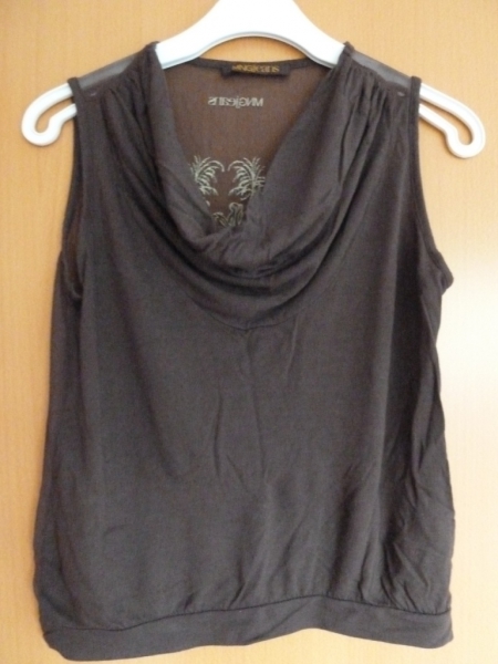 braunes Shirt mit durchsichtigem Rücken - Größe 34 / 36 - MNG Jeans Mango aus England 