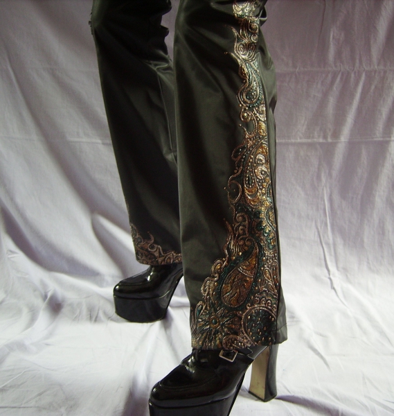 Designerhose! Glanzhose mit Custom-Muster! Wunderschön!