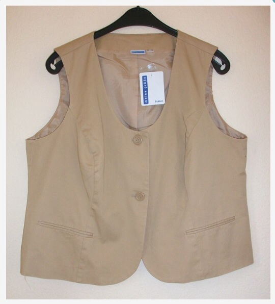Quelle Meine Größe Kombination Weste Hose beige sand Gr. 50 ungetragen