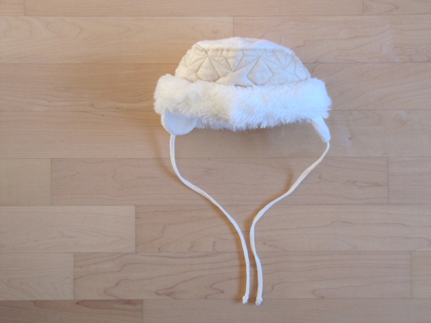 Süße Winter Fleece Mütze creme Gr.50/51 Fell Ohrenschutz