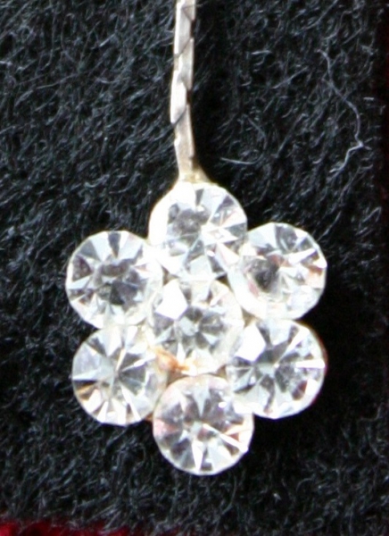 Ohrstecker mit Strassblumen 925 Silber Lang