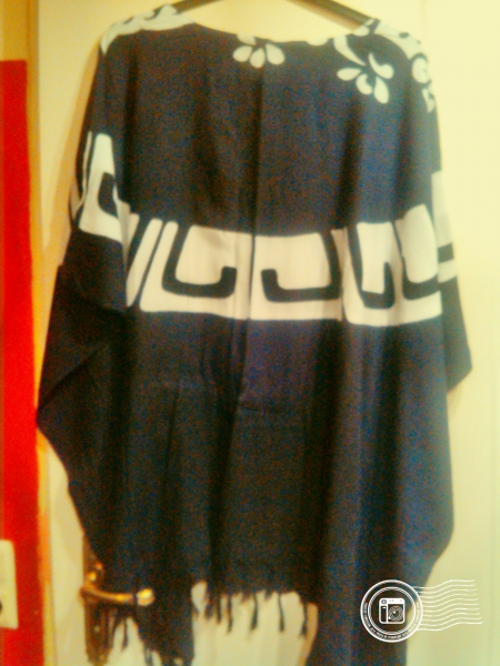 Tunika Kaftan Schwarz.Weiß One Size Ibiza Fashion