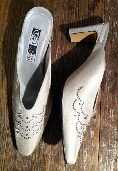 Sexy Satin-Strass-Pantolette