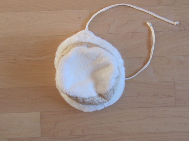 Süße Winter Fleece Mütze creme Gr.50/51 Fell Ohrenschutz