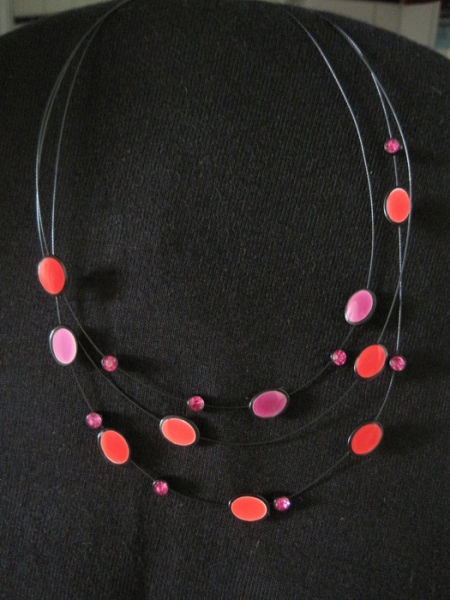Farbenfrohes Collier, Halskette  in Hippie Look 