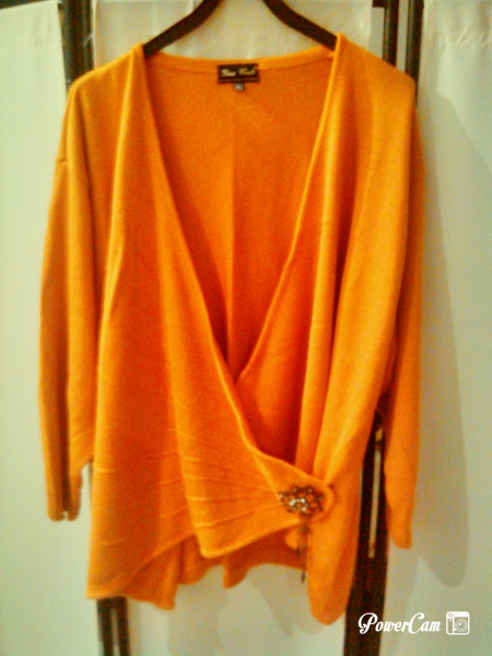 Strick Wickel Jacke Gr. 50/52 orangegelb
