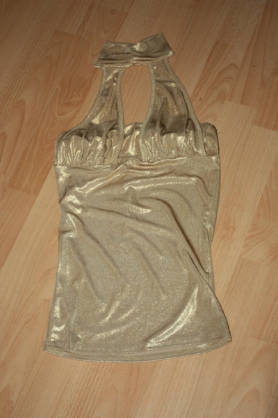 Top mit Halsband, Melrose, Gr. 34, gold-schimmernd, kaum getragen