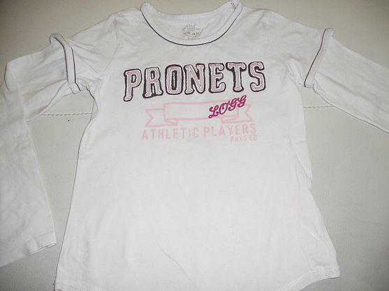 Mädchen Langarm Shirt T-Shirt Gr. 122 H&M L.O.G.G Rosa Weiß Braun